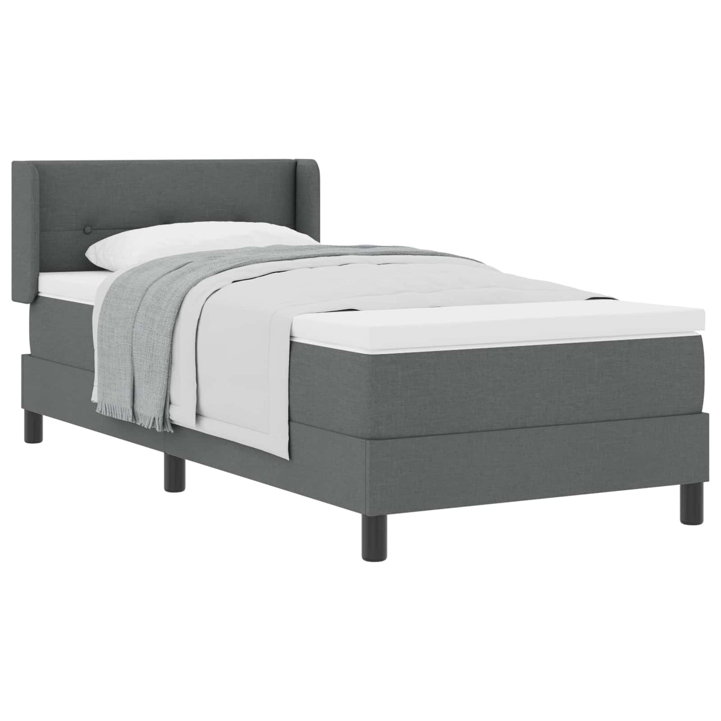 Letto a molle con testiera Grigio scuro 200 x 80 cm Tessuto | homemem39