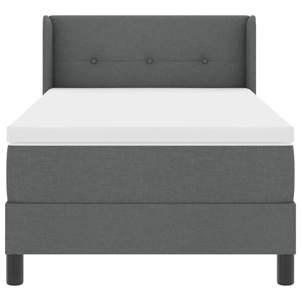 Letto a molle con testiera Grigio scuro 200 x 80 cm Tessuto | homemem39