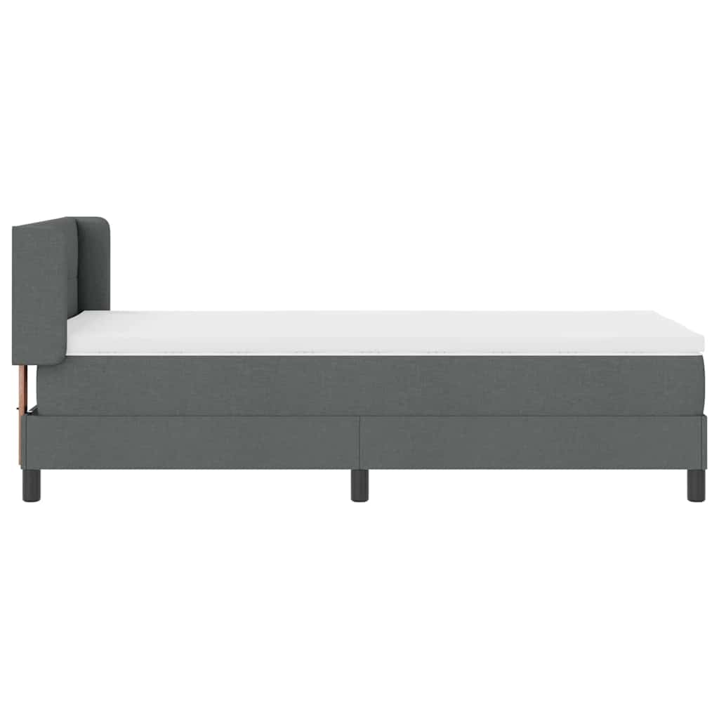 Letto a molle con testiera Grigio scuro 200 x 80 cm Tessuto | homemem39