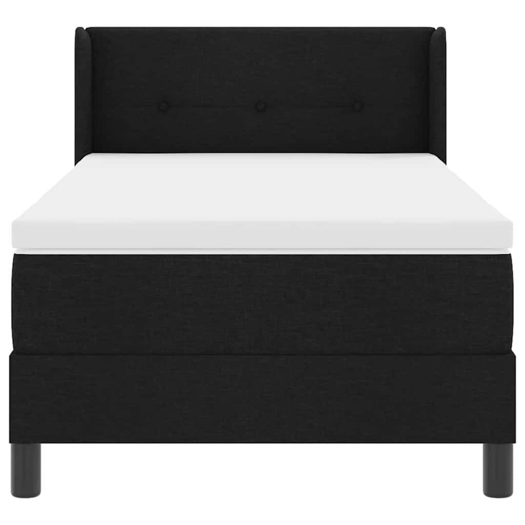 Letto a molle con testiera Nero 200 x 80 cm Tessuto | homemem39