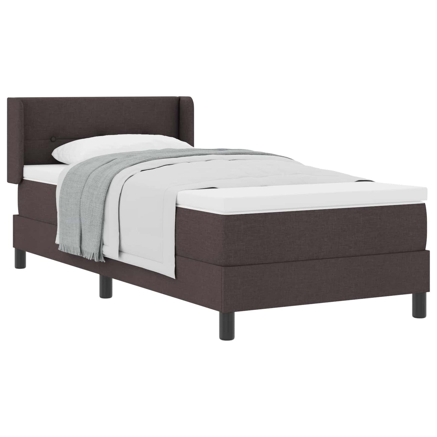 Letto a molle con testiera Marrone Scuro 200 x 80 cm Tessuto | homemem39