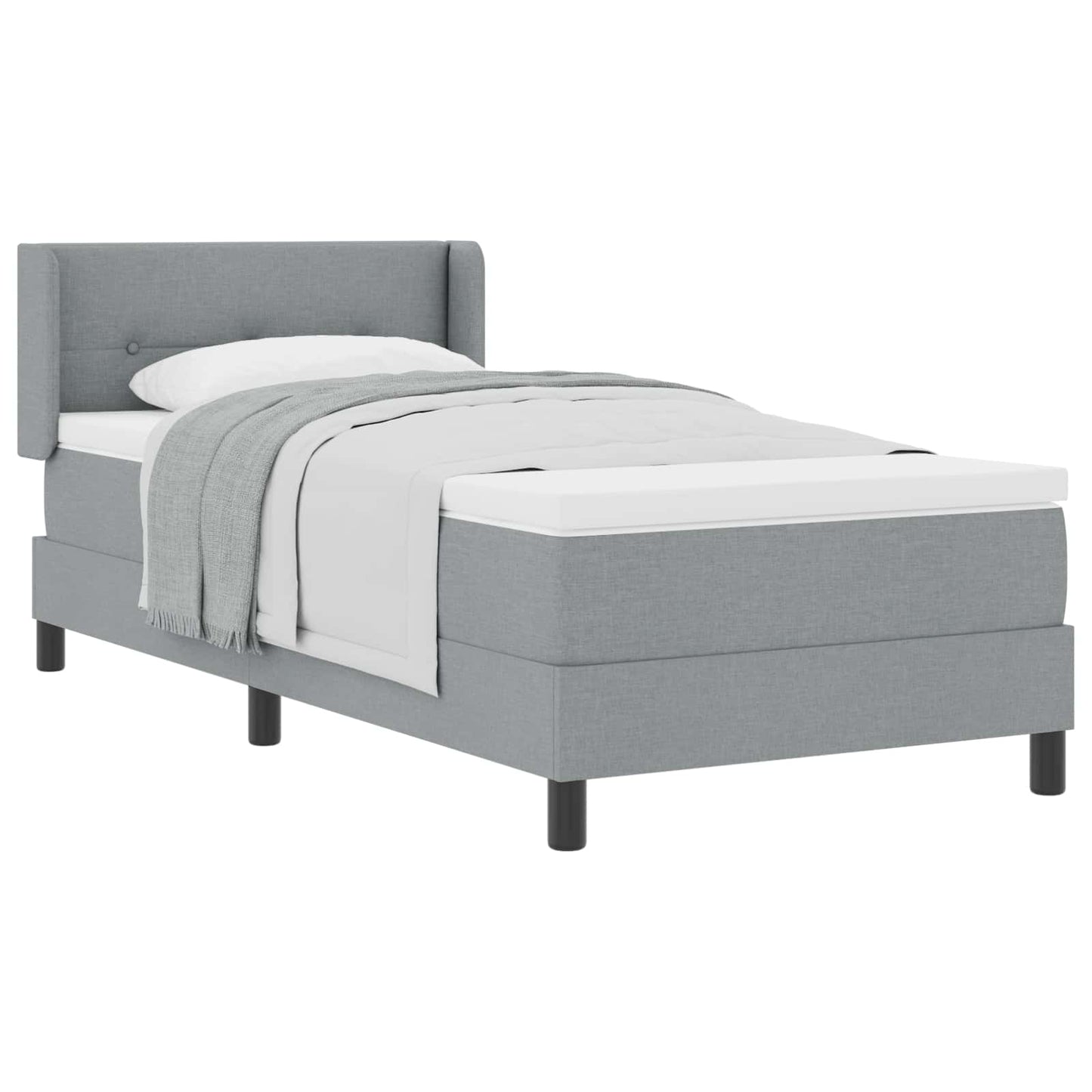 Letto a molle con testiera Grigio chiaro 190 x 90 cm Tessuto | homemem39