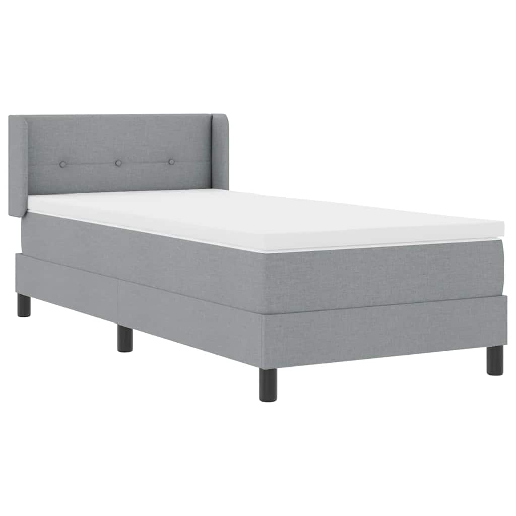 Letto a molle con testiera Grigio chiaro 190 x 90 cm Tessuto | homemem39