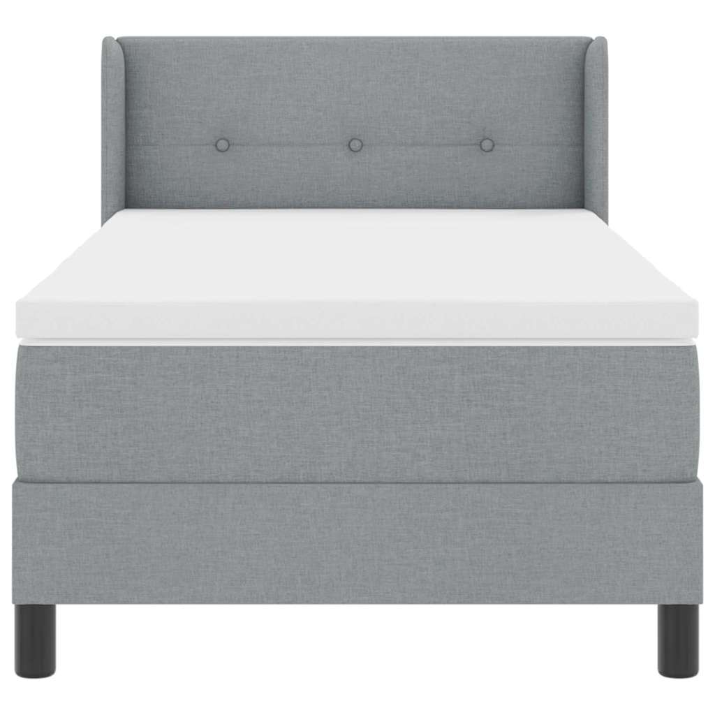 Letto a molle con testiera Grigio chiaro 190 x 90 cm Tessuto | homemem39