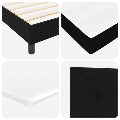 Letto a molle con testiera Nero 190 x 90 cm Tessuto | homemem39