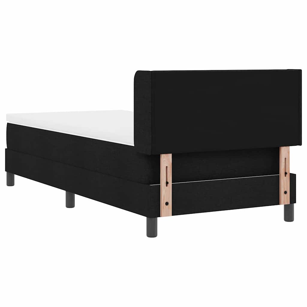 Letto a molle con testiera Nero 190 x 90 cm Tessuto | homemem39
