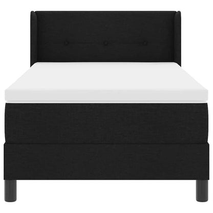 Letto a molle con testiera Nero 190 x 90 cm Tessuto | homemem39