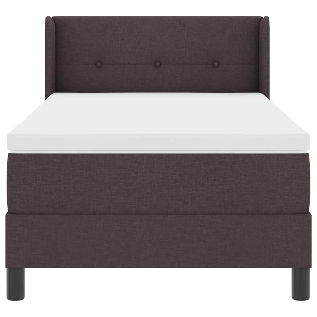 Letto a molle con testiera Marrone Scuro 190 x 90 cm Tessuto | homemem39