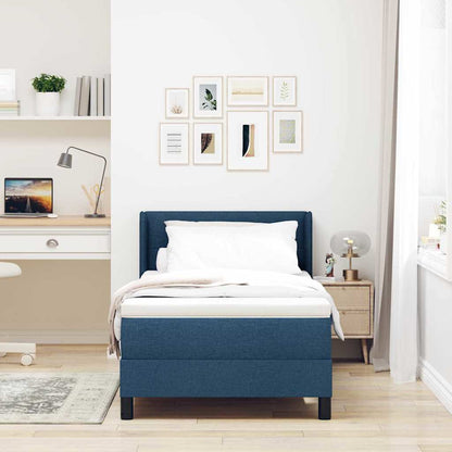 Letto a molle con testiera Blu 190 x 90 cm Tessuto | homemem39