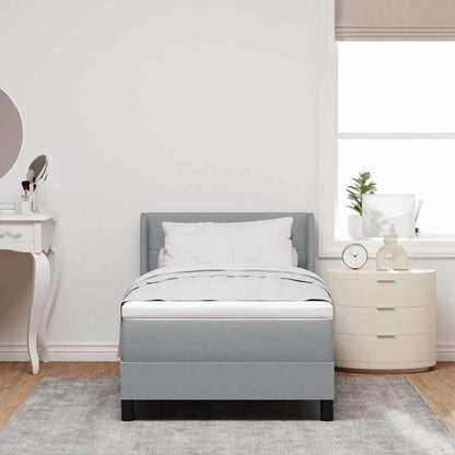 Letto a molle con testiera Grigio chiaro 200 x 90 cm Tessuto | homemem39