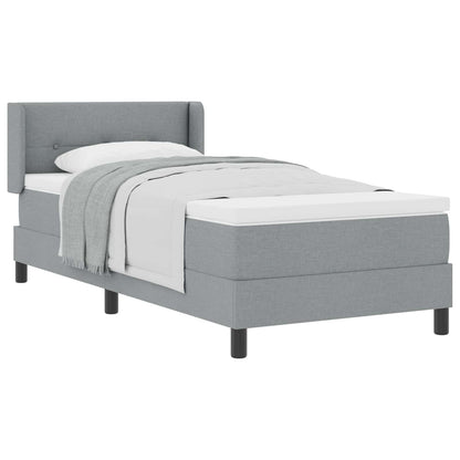 Letto a molle con testiera Grigio chiaro 200 x 90 cm Tessuto | homemem39