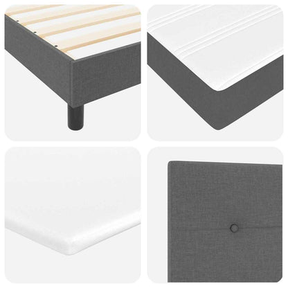 Letto a molle con testiera Grigio scuro 200 x 90 cm Tessuto