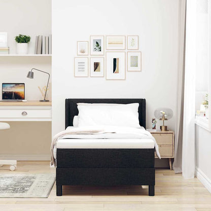Letto a molle con testiera Nero 200 x 90 cm Tessuto | homemem39