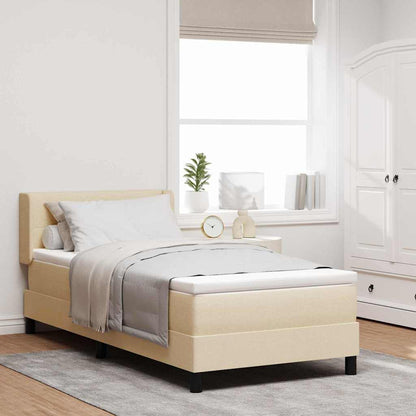 Letto box spring con materasso con materasso Crema 100 x 200 cm