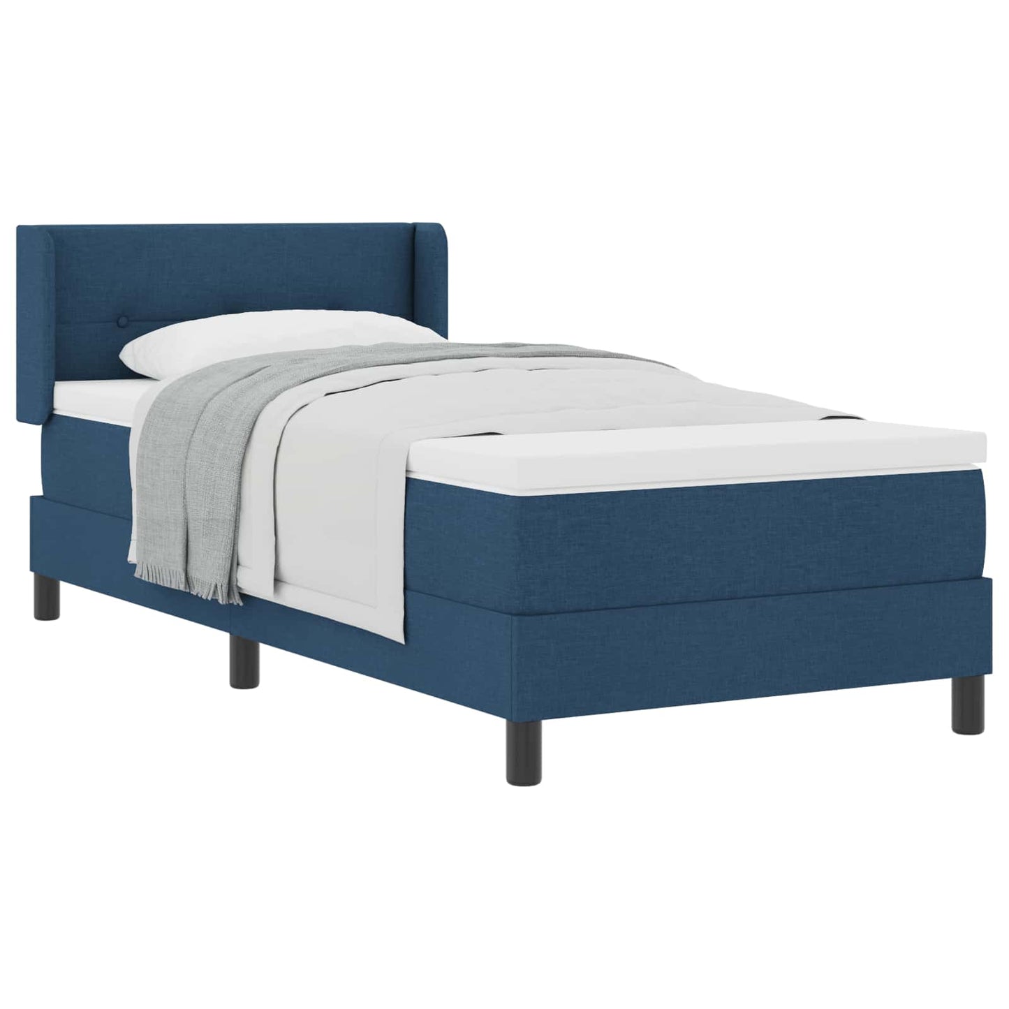 Letto a molle con testiera Blu 200 x 100 cm Tessuto | homemem39