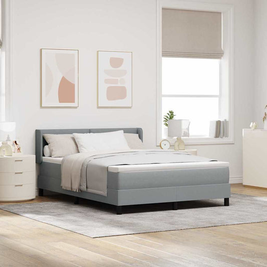 Letto a molle con testiera Grigio chiaro 190 x 140 cm Tessuto | homemem39