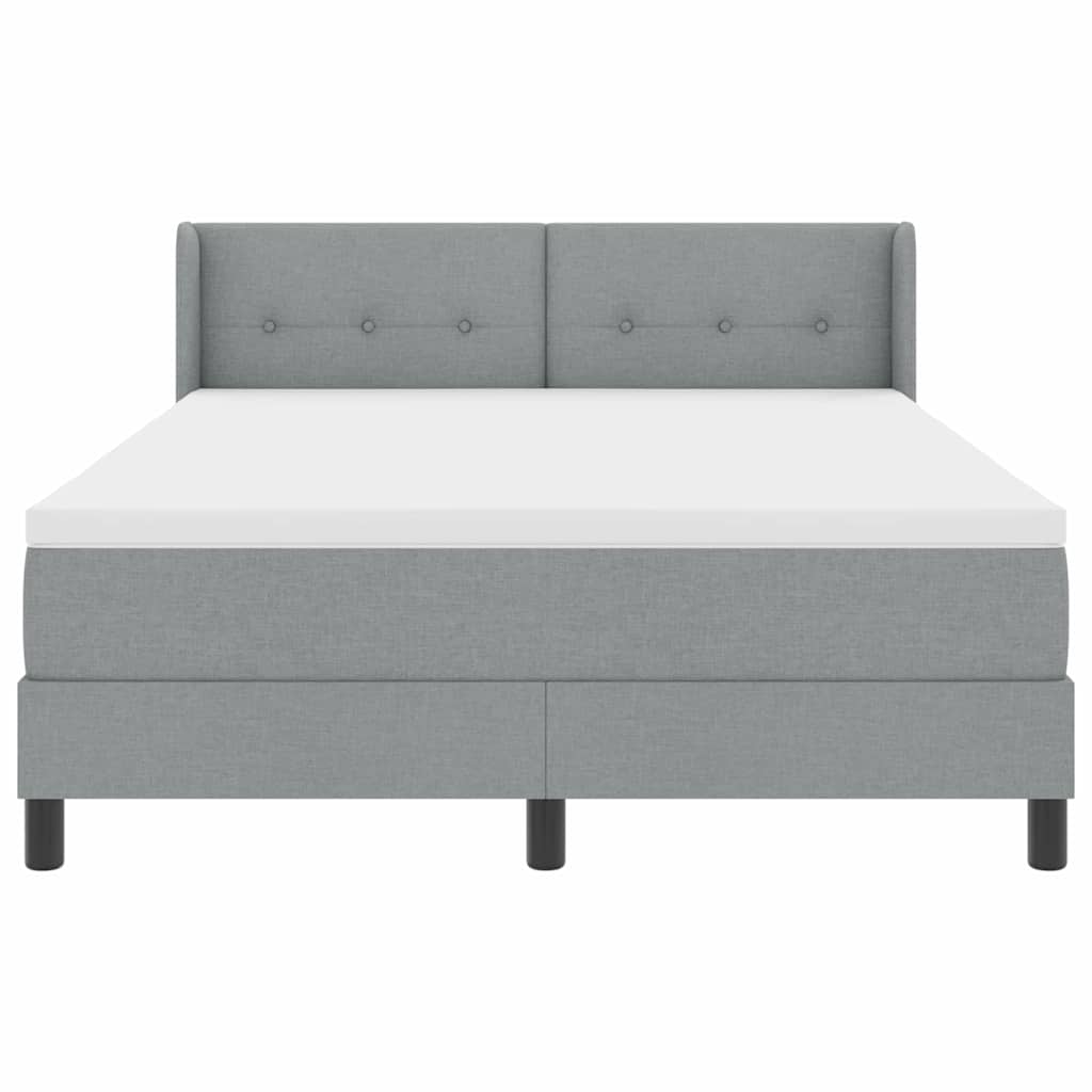 Letto a molle con testiera Grigio chiaro 190 x 140 cm Tessuto | homemem39