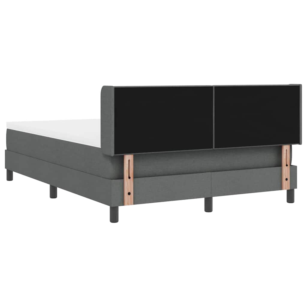 Letto a molle con cuscino Grigio scuro 190 x 140 cm Tessuto | homemem39