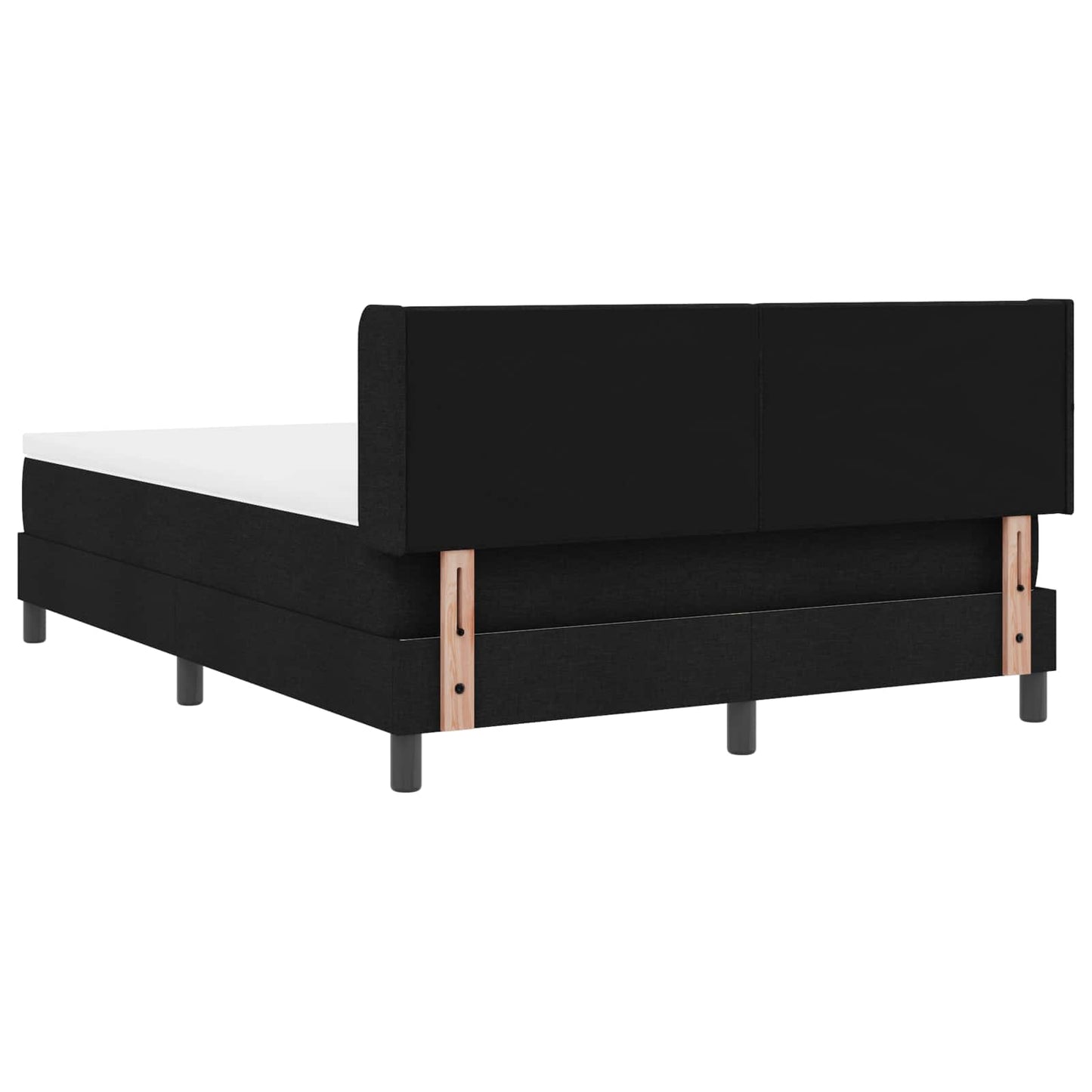 Letto a molle con testiera Nero 190 x 140 cm Tessuto | homemem39