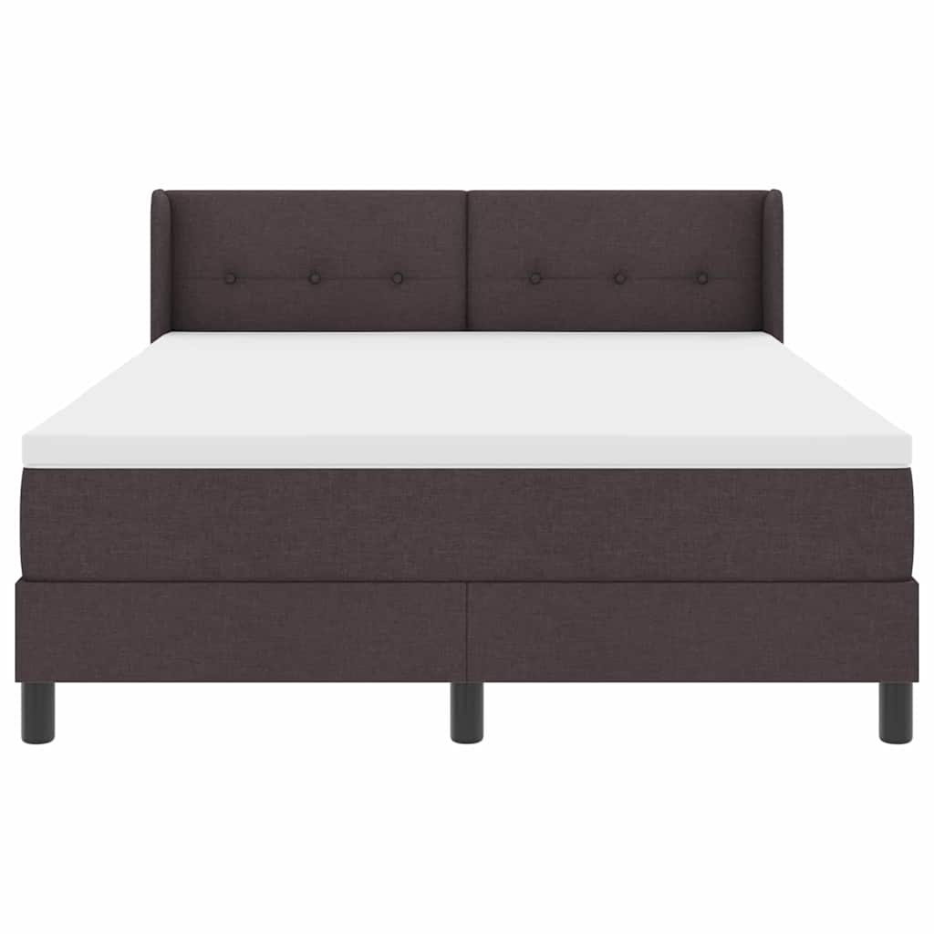 Letto a molle con testiera Marrone Scuro 190 x 140 cm Tessuto | homemem39