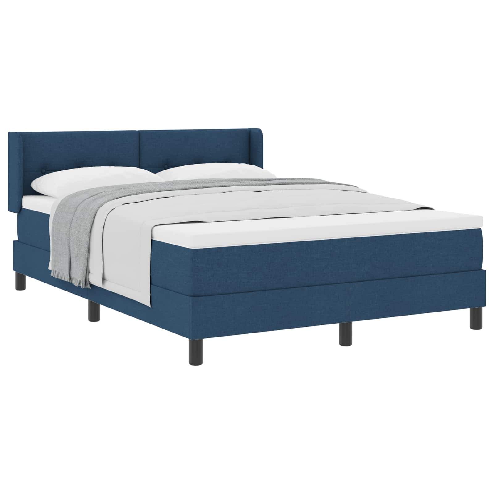 Letto a molle con cuscino con testiera Blu 190 x 140 cm Tessuto | homemem39