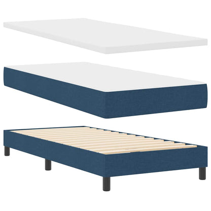 Letto a molle con cuscino con testiera Blu 190 x 140 cm Tessuto | homemem39