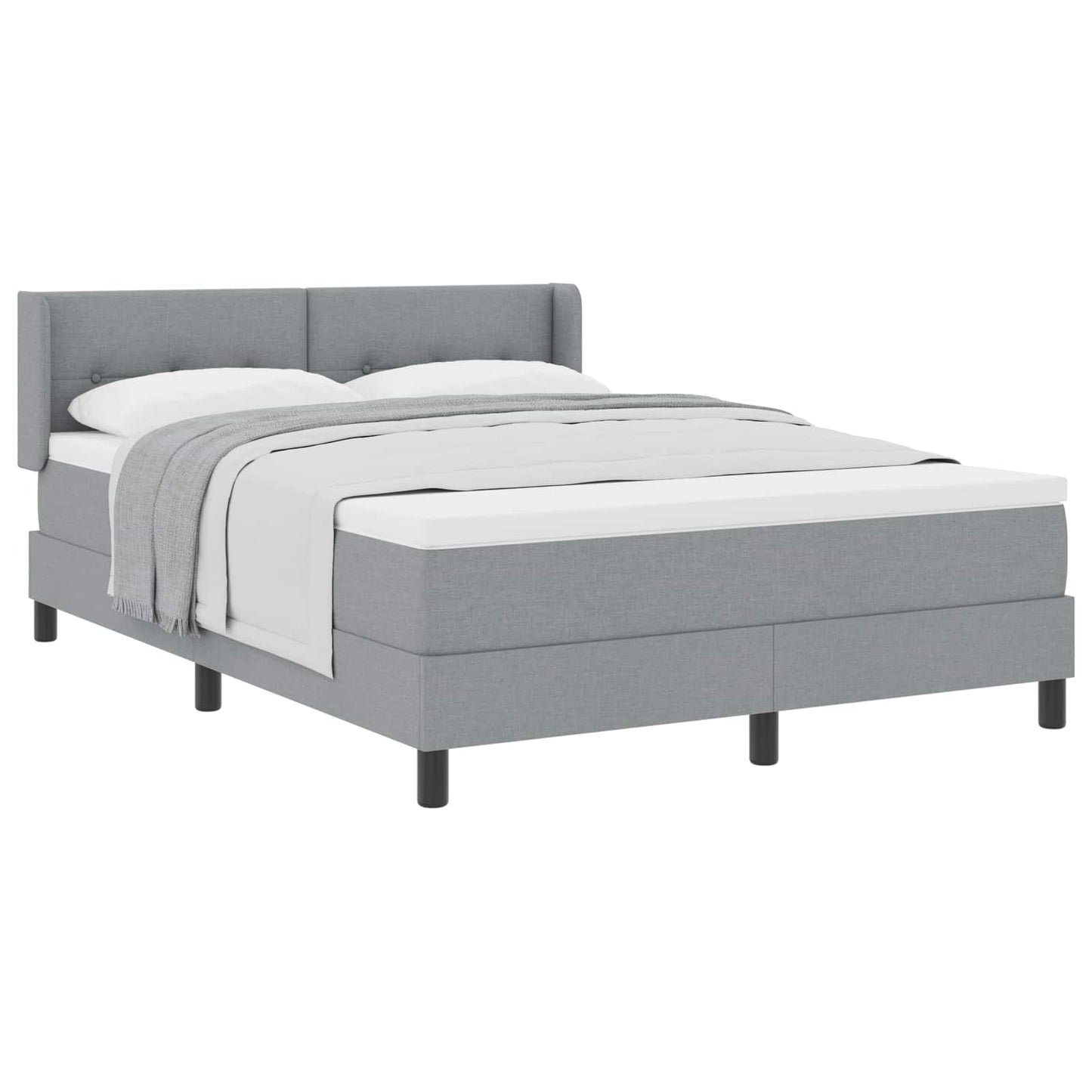 Letto a molle con testiera Grigio chiaro 200 x 140 cm Tessuto | homemem39