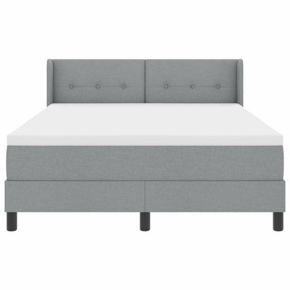 Letto a molle con testiera Grigio chiaro 200 x 140 cm Tessuto | homemem39