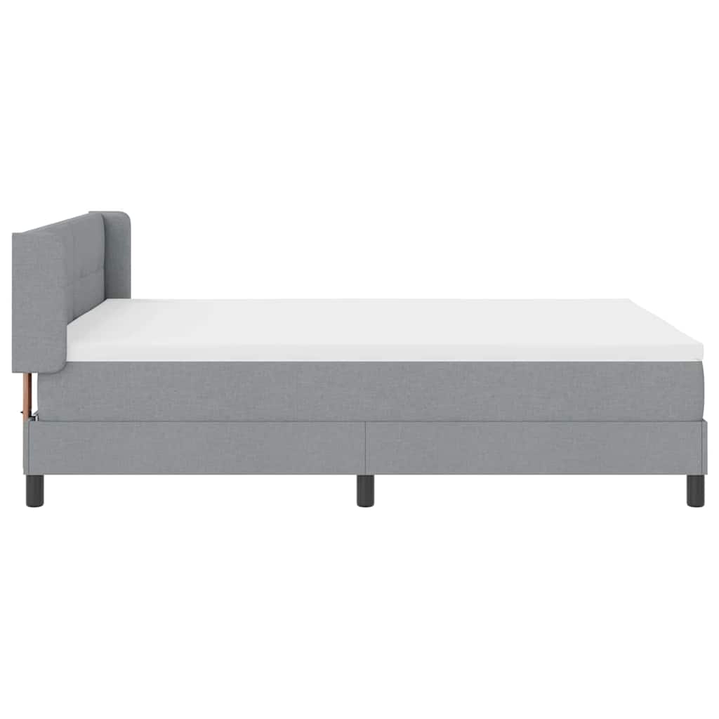 Letto a molle con testiera Grigio chiaro 200 x 140 cm Tessuto | homemem39