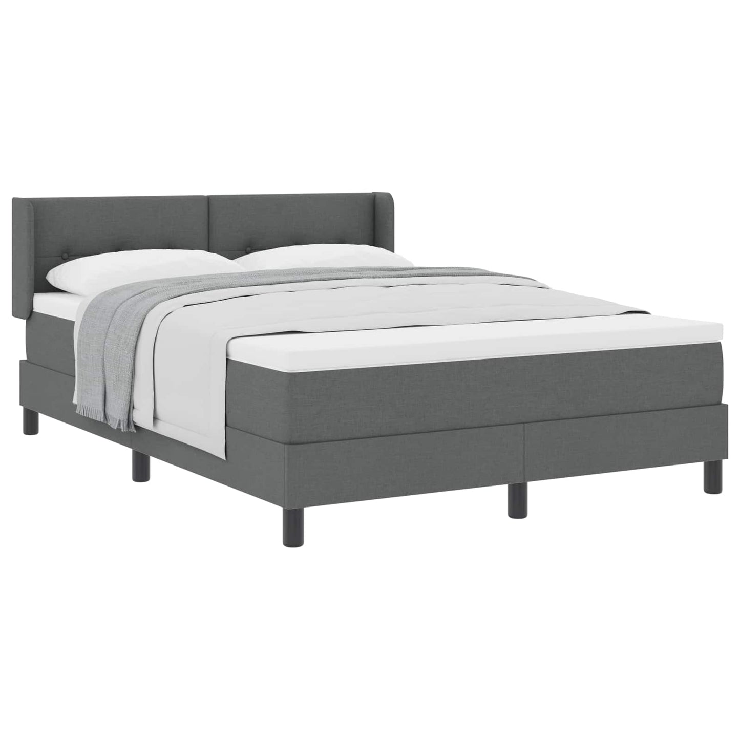 Letto a molle con testiera Grigio scuro 200 x 140 cm Tessuto | homemem39