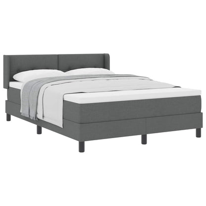 Letto a molle con testiera Grigio scuro 200 x 140 cm Tessuto | homemem39