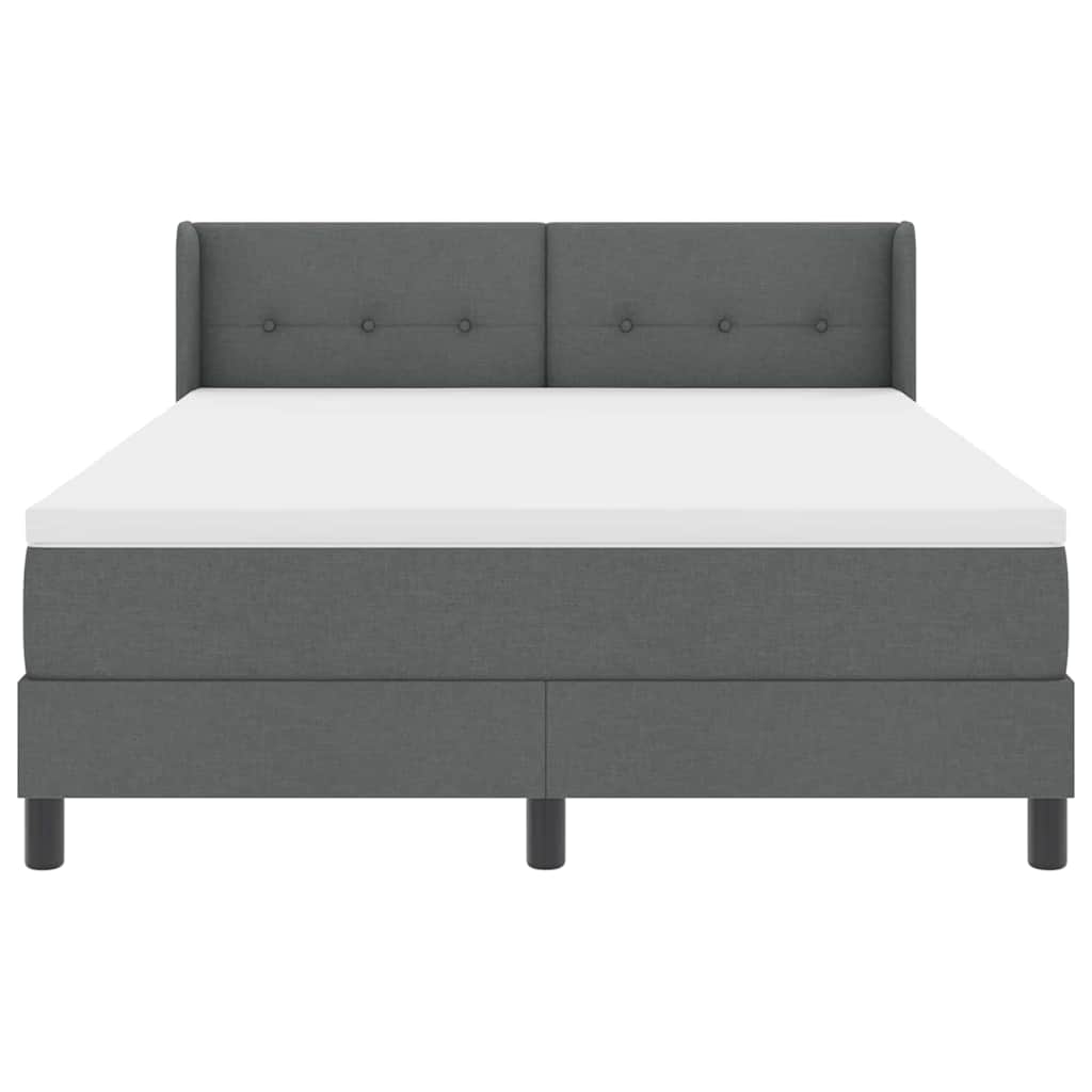 Letto a molle con testiera Grigio scuro 200 x 140 cm Tessuto | homemem39