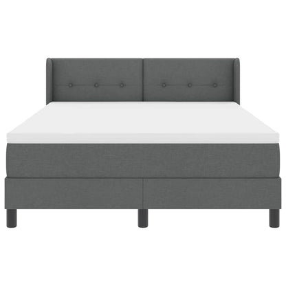 Letto a molle con testiera Grigio scuro 200 x 140 cm Tessuto | homemem39