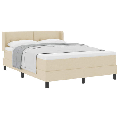 Letto a molle con testiera Crema 200 x 140 cm Tessuto | homemem39