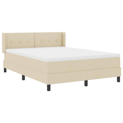 Letto a molle con testiera Crema 200 x 140 cm Tessuto | homemem39