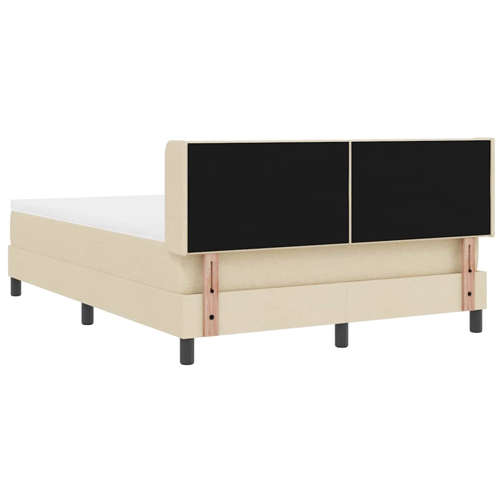 Letto a molle con testiera Crema 200 x 140 cm Tessuto | homemem39