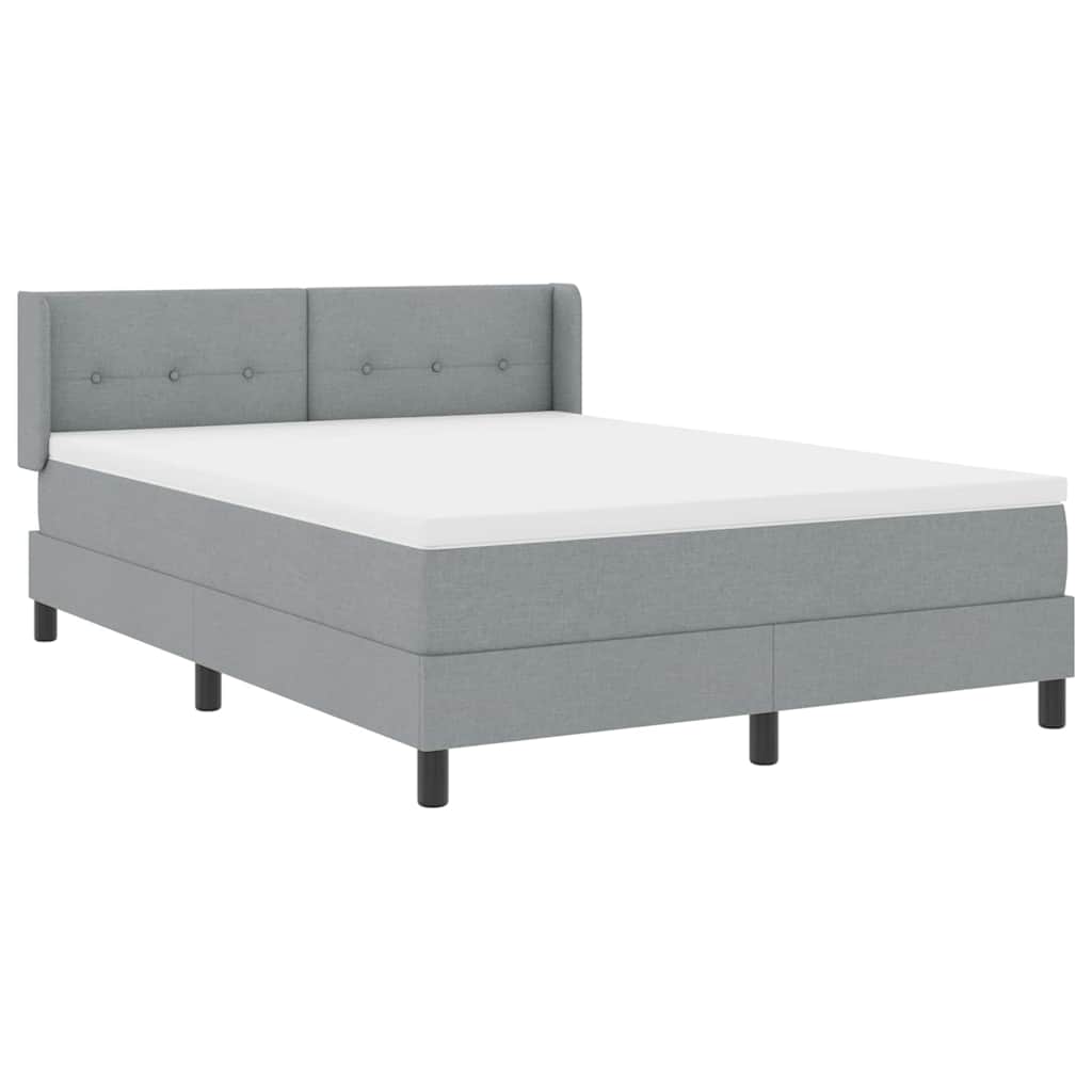 Letto a molle con testiera Grigio chiaro 200 x 160 cm Tessuto | homemem39