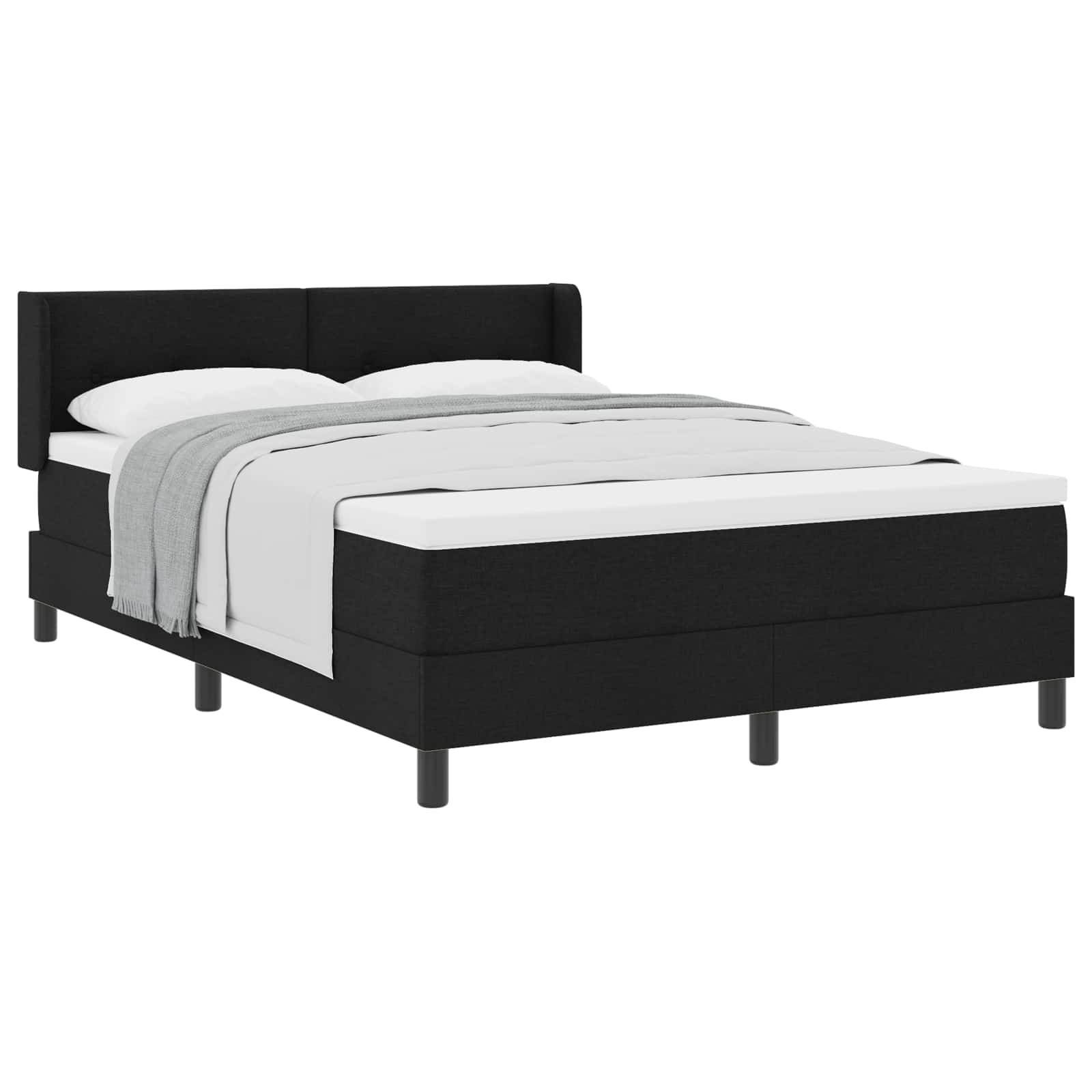 Letto a molle con testiera Nero 200 x 160 cm Tessuto | homemem39