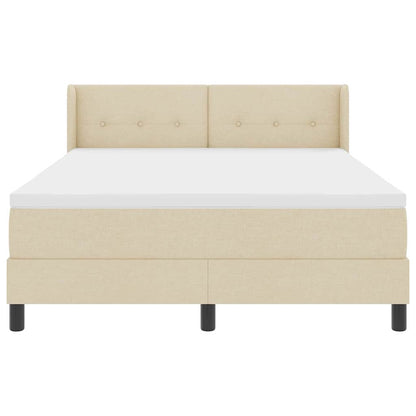 Letto a molle con testiera Crema 200 x 160 cm Tessuto | homemem39