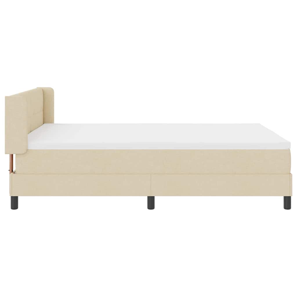 Letto a molle con testiera Crema 200 x 160 cm Tessuto | homemem39
