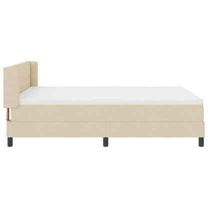 Letto a molle con testiera Crema 200 x 160 cm Tessuto | homemem39