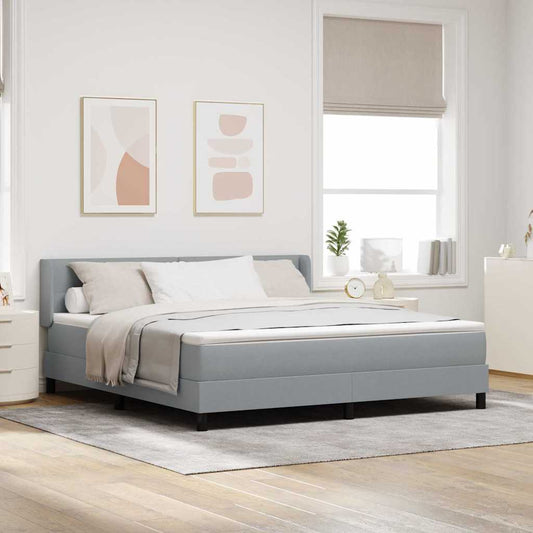 Letto a molle con testiera Grigio chiaro 200 x 180 cm Tessuto