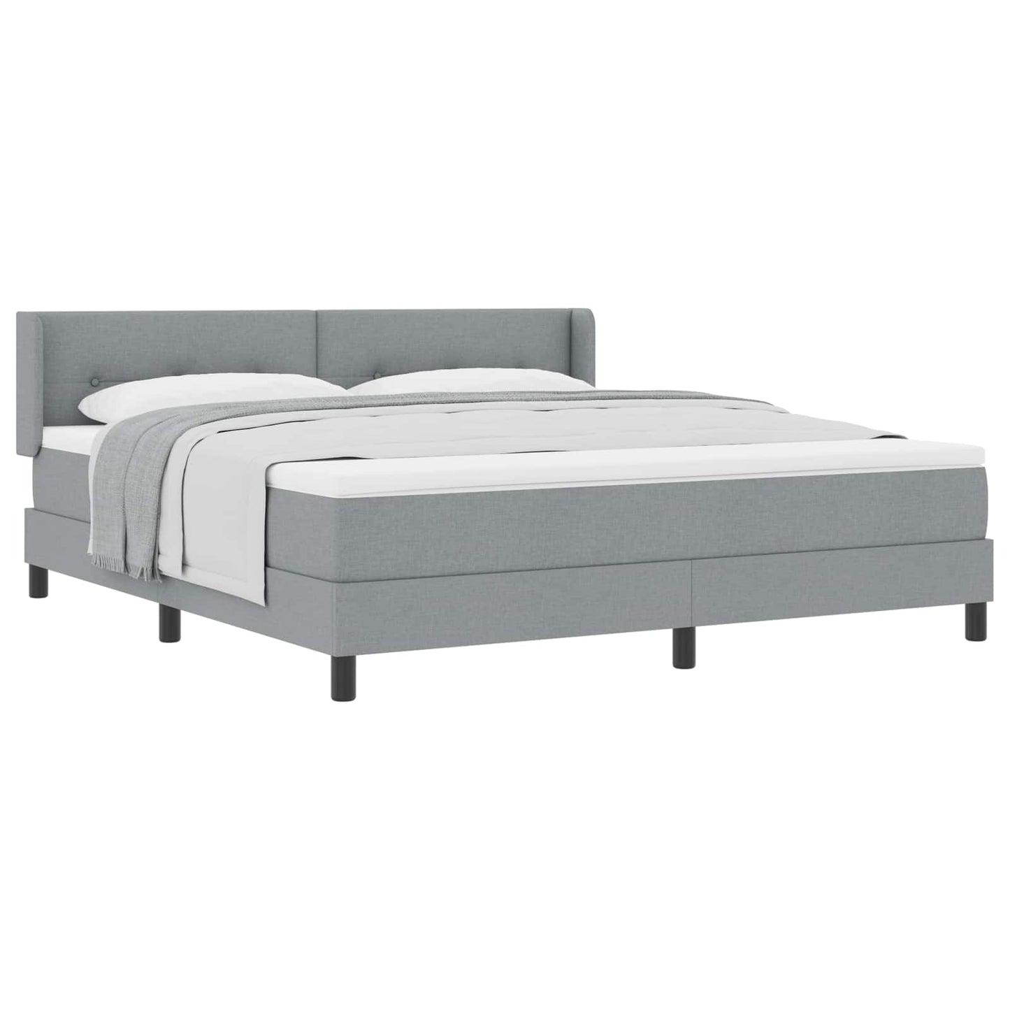 Letto a molle con testiera Grigio chiaro 200 x 180 cm Tessuto | homemem39