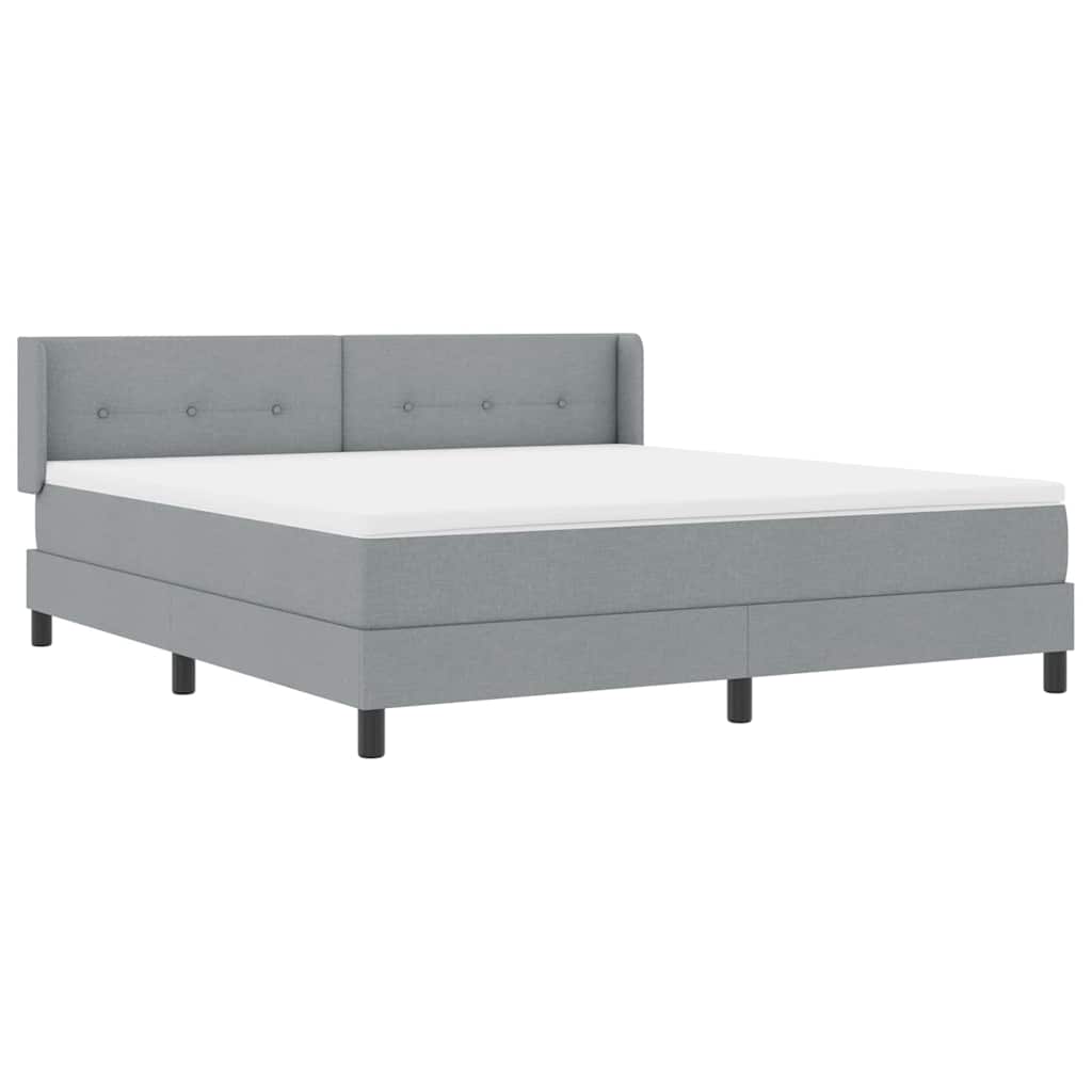 Letto a molle con testiera Grigio chiaro 200 x 180 cm Tessuto | homemem39