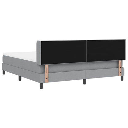 Letto a molle con testiera Grigio chiaro 200 x 180 cm Tessuto | homemem39