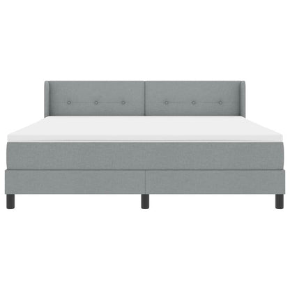 Letto a molle con testiera Grigio chiaro 200 x 180 cm Tessuto | homemem39