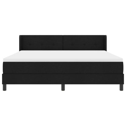 Letto a molle con testiera Nero 200 x 180 cm Tessuto | homemem39