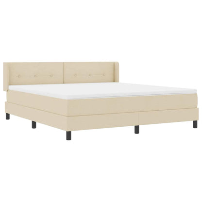 Letto a molle con materasso Crema 200 x 180 cm Poliestere