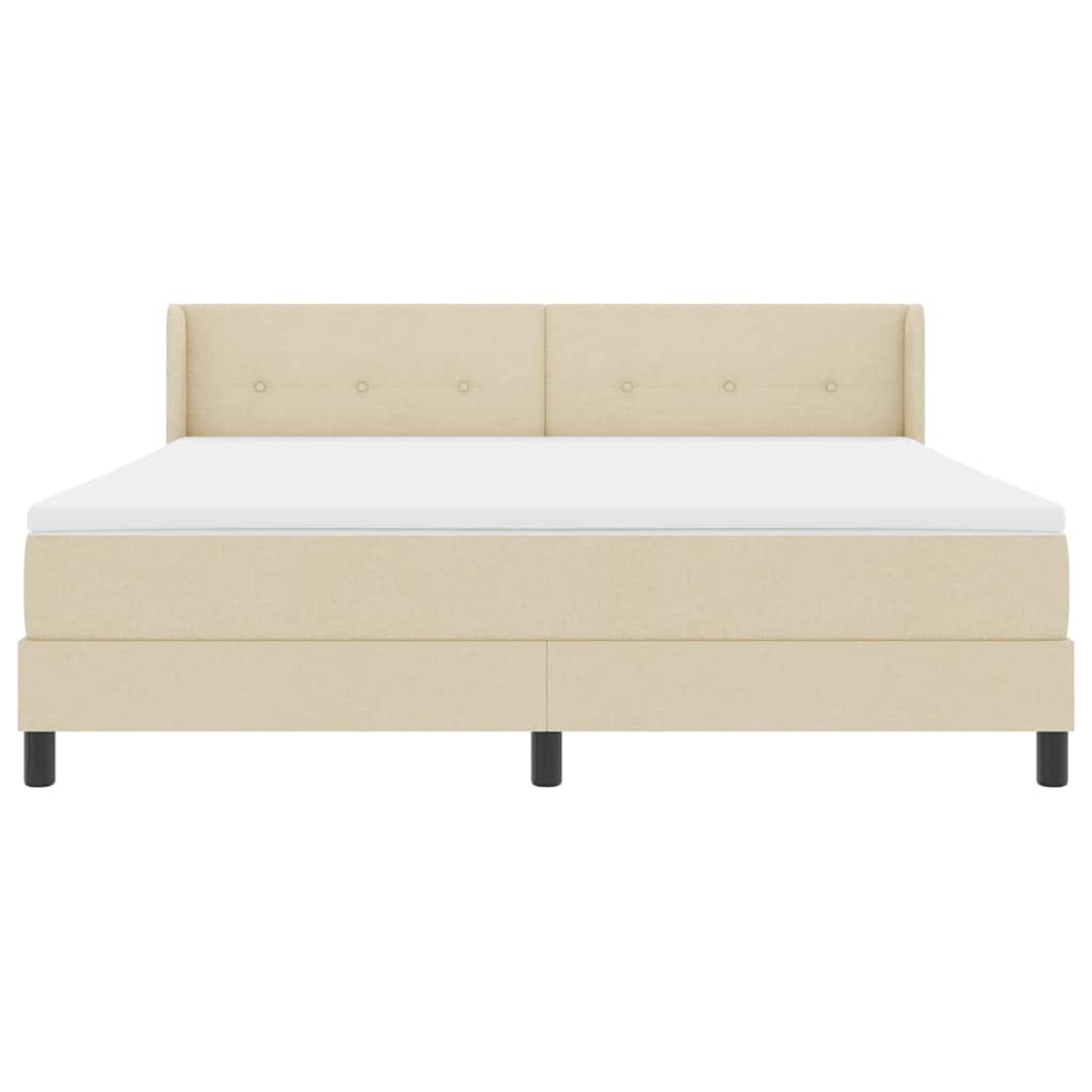 Letto a molle con materasso Crema 200 x 180 cm Poliestere