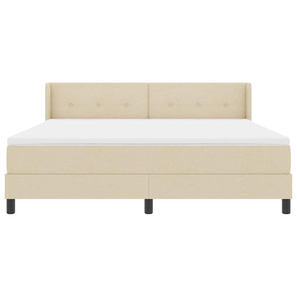 Letto a molle con materasso Crema 200 x 180 cm Poliestere